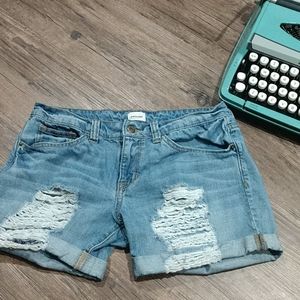 Sneak Peek Distressed denim shorts